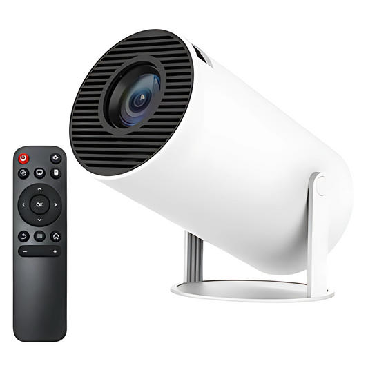 Videoproiector Smart LED Premium Castellano®, Portabil, 4K UltraHD, Android 11, Difuzor Incorporat, 5000 Lumeni, Wi-Fi6, Bluetooth 5.0, Proiectie Ajustabila, 200Ansi, Conexiune HDMI, USB si Mirroring Android/IOS, 1 GB RAM, 8 GB memorie, Rotatie 180 Grade